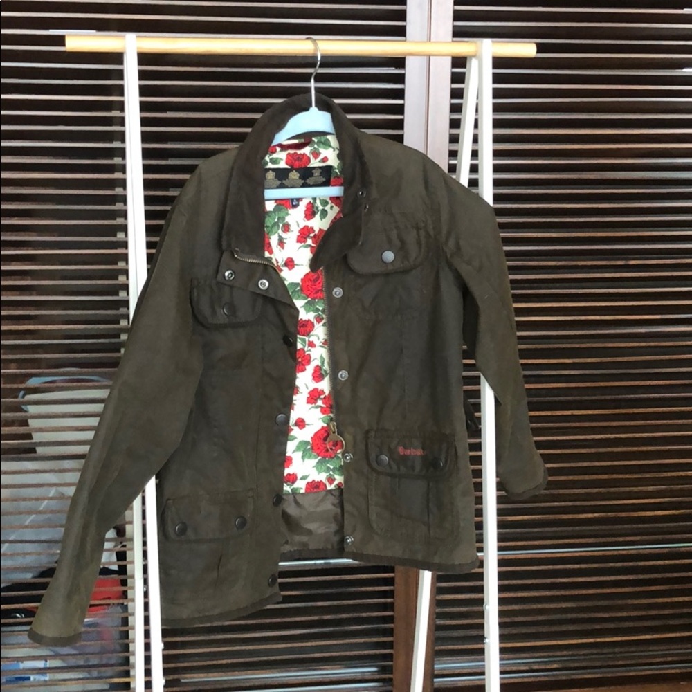 Barbour kids waxed jacket